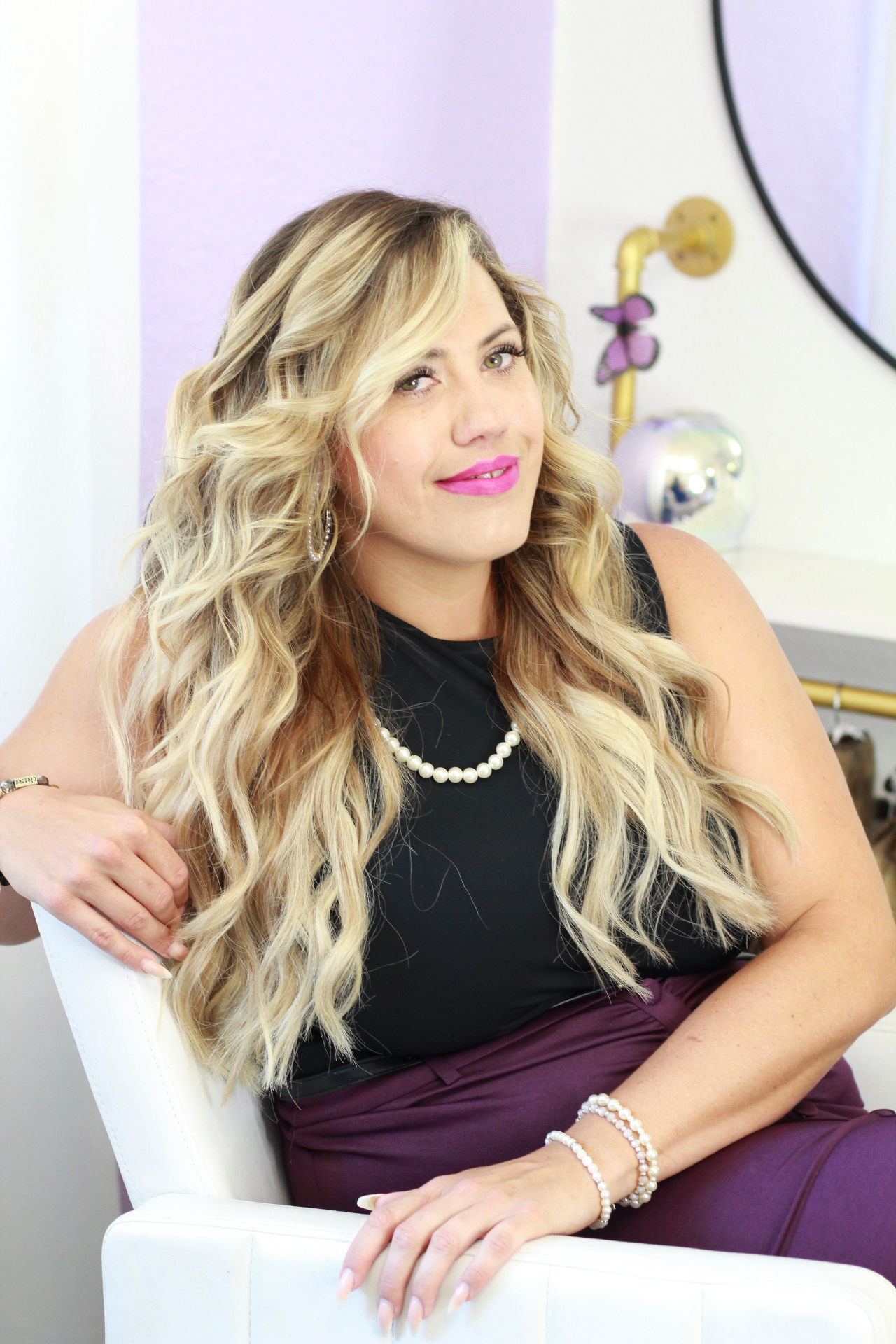 Portrait of Marissa Leigh, founder of Crowned in Glory and master hair extension specialist